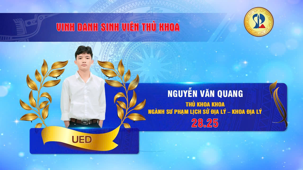 Thu khoa Khoa Dia ly Nguyen Van Quang